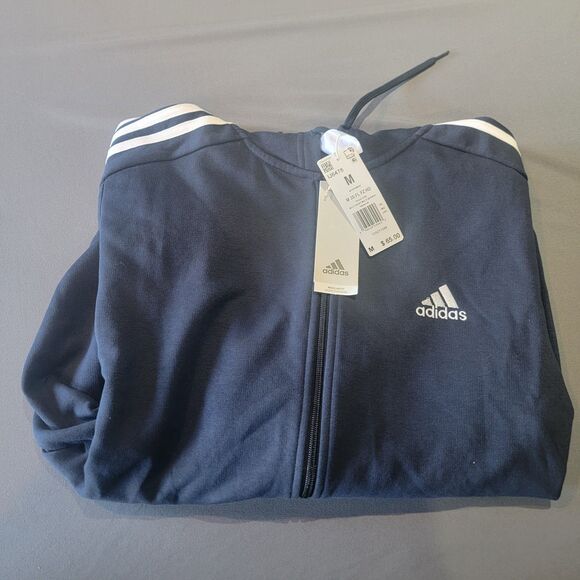 Adidas Mens FZ Hoodie, Navy Blue, Medium, Multi Sport, Pockets New With Tags - Picture 1 of 13